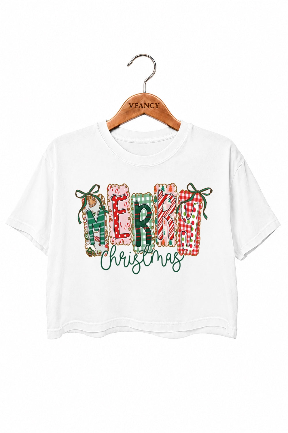 Merry christmas bows crop top