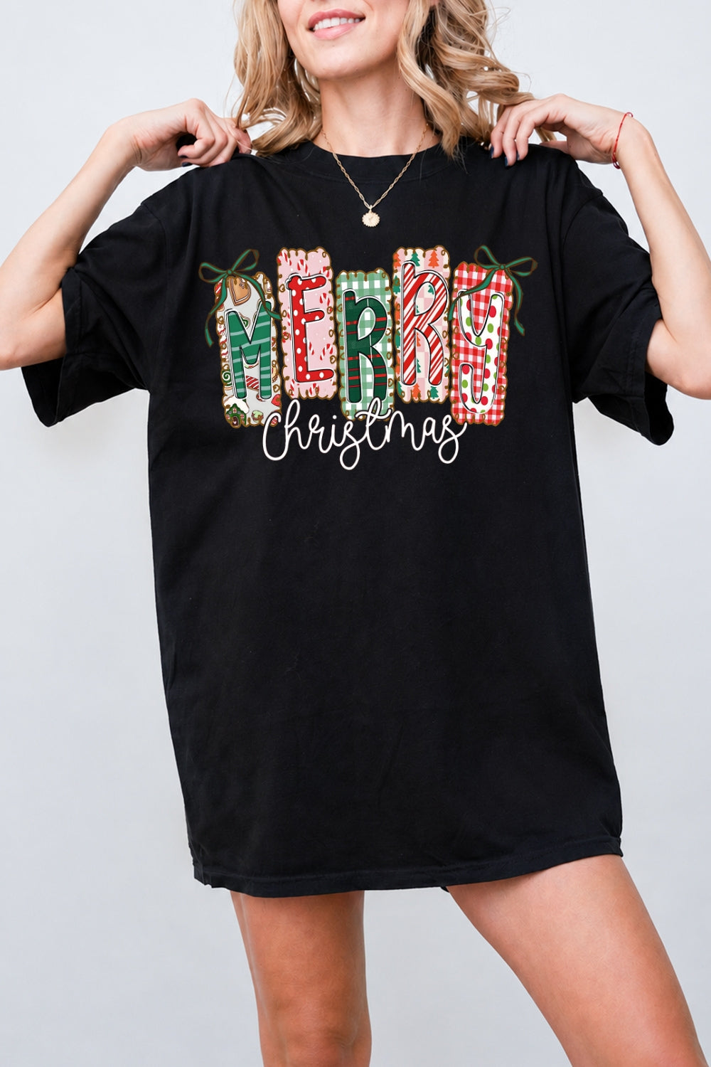 Merry christmas bows tee