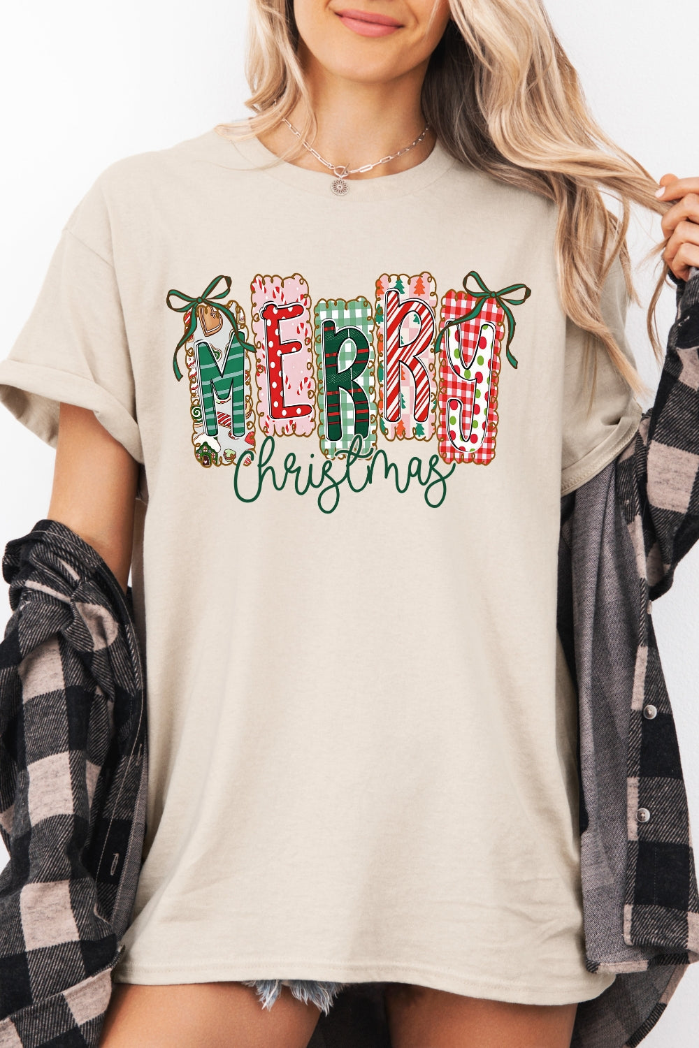 Merry christmas bows tee