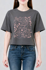 Merry christmas cute drawing crop top