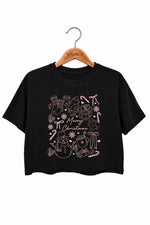Merry christmas cute drawing crop top