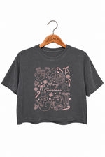 Merry christmas cute drawing crop top