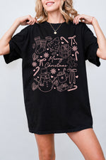 Merry christmas cute drawing tee