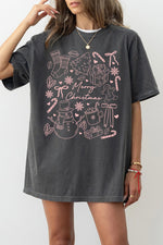 Merry christmas cute drawing tee