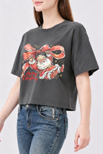 Merry christmas cute santa crop top