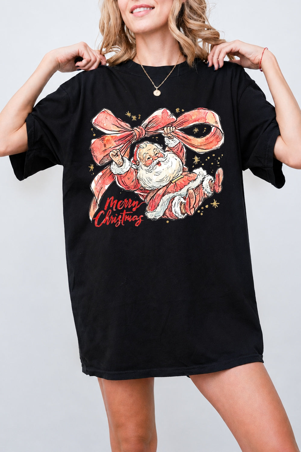 Merry christmas cute santa tee