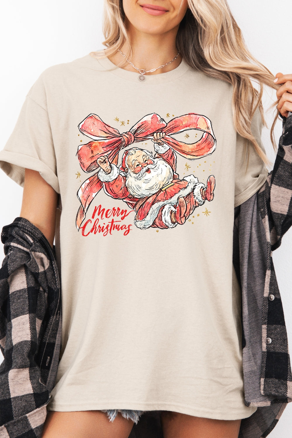 Merry christmas cute santa tee
