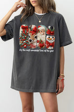 Merry christmas faux-knit print tee
