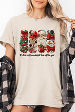 Merry christmas faux-knit print tee