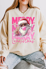 Merry christmas santa blowing bubble sweatshirt