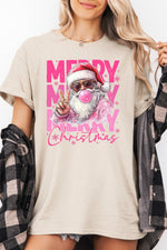 Merry christmas santa blowing bubble tee