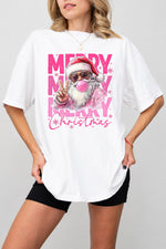 Merry christmas santa blowing bubble tee