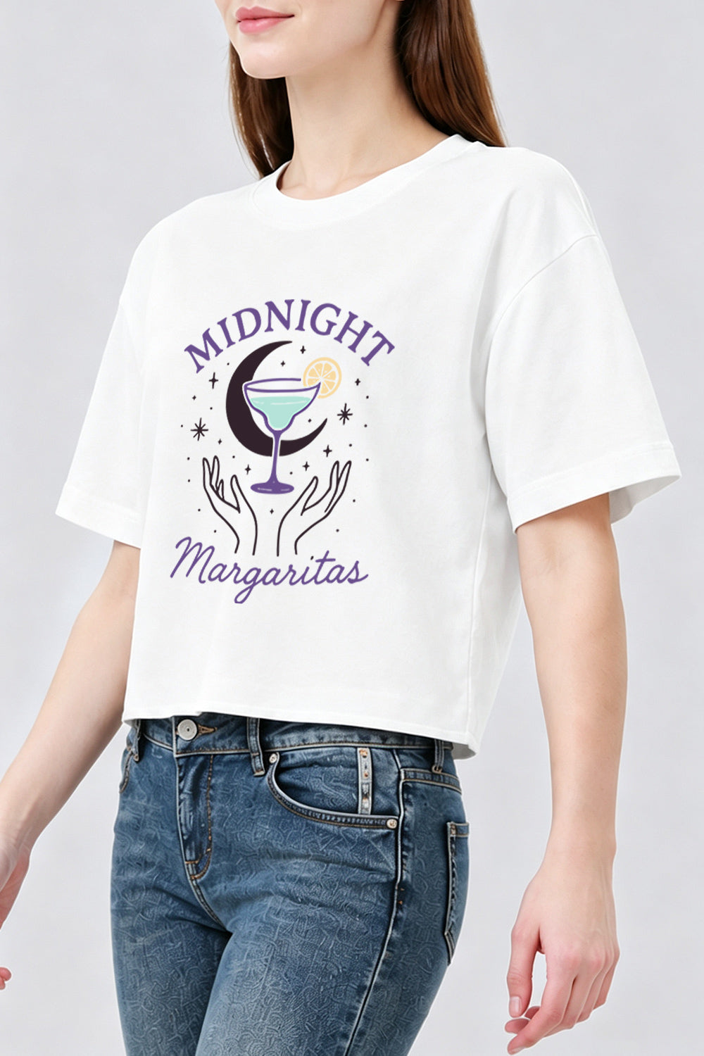 Midnight margaritas drinking crop top