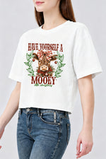 Mooey christmas cow crop top
