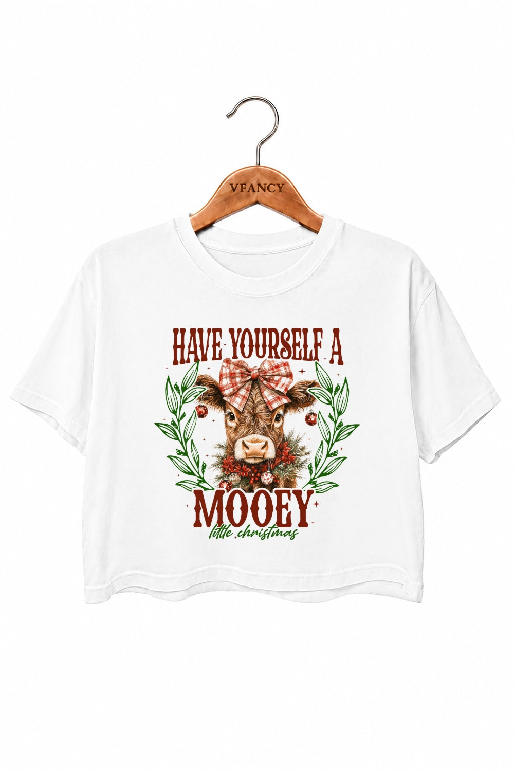 Mooey christmas cow crop top
