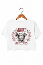 Mooey christmas cow lover club crop top