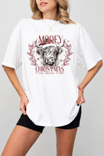 Mooey christmas cow lover club tee
