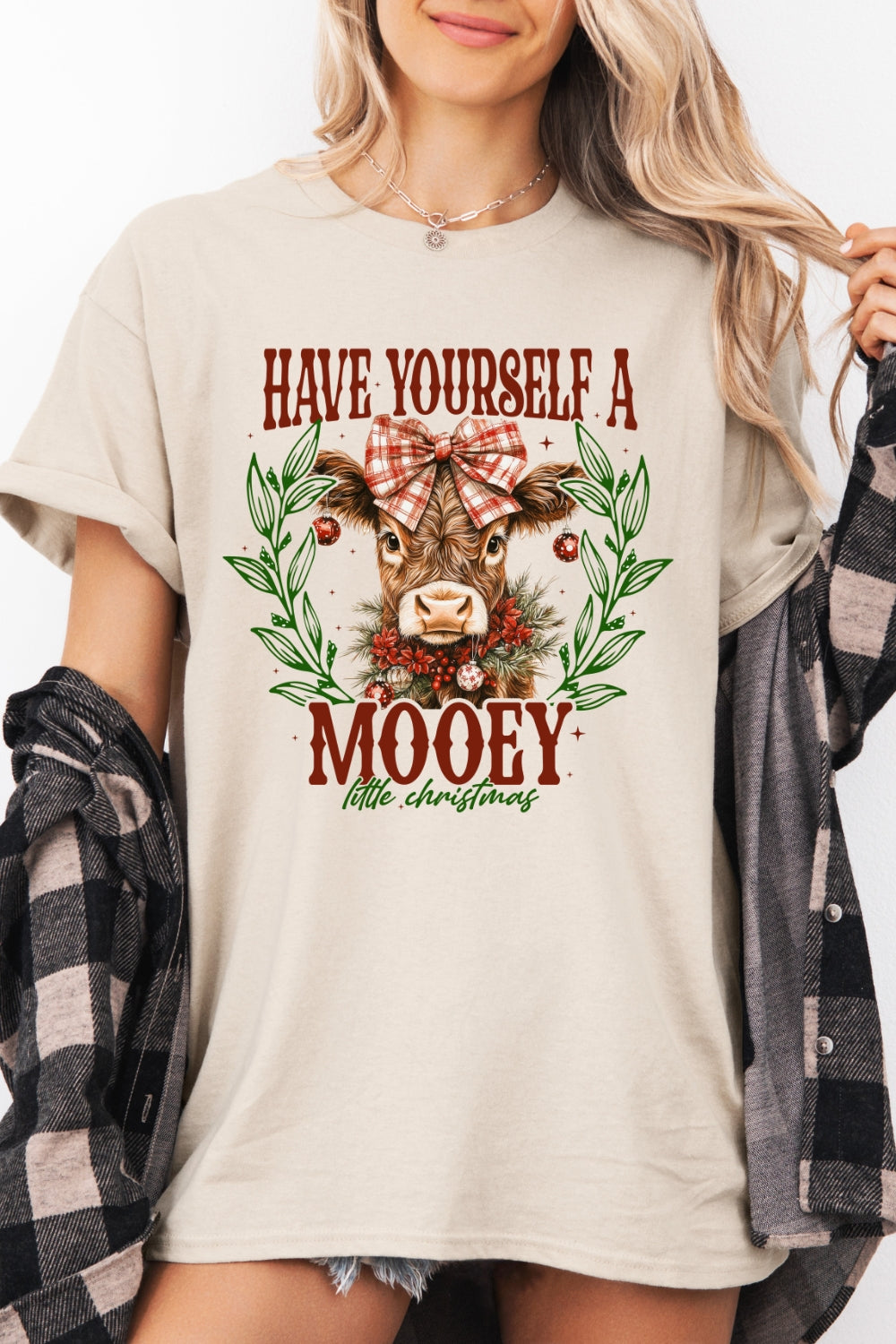 Mooey christmas cow tee