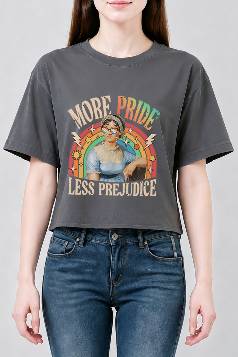More pride less prejudice funny crop top