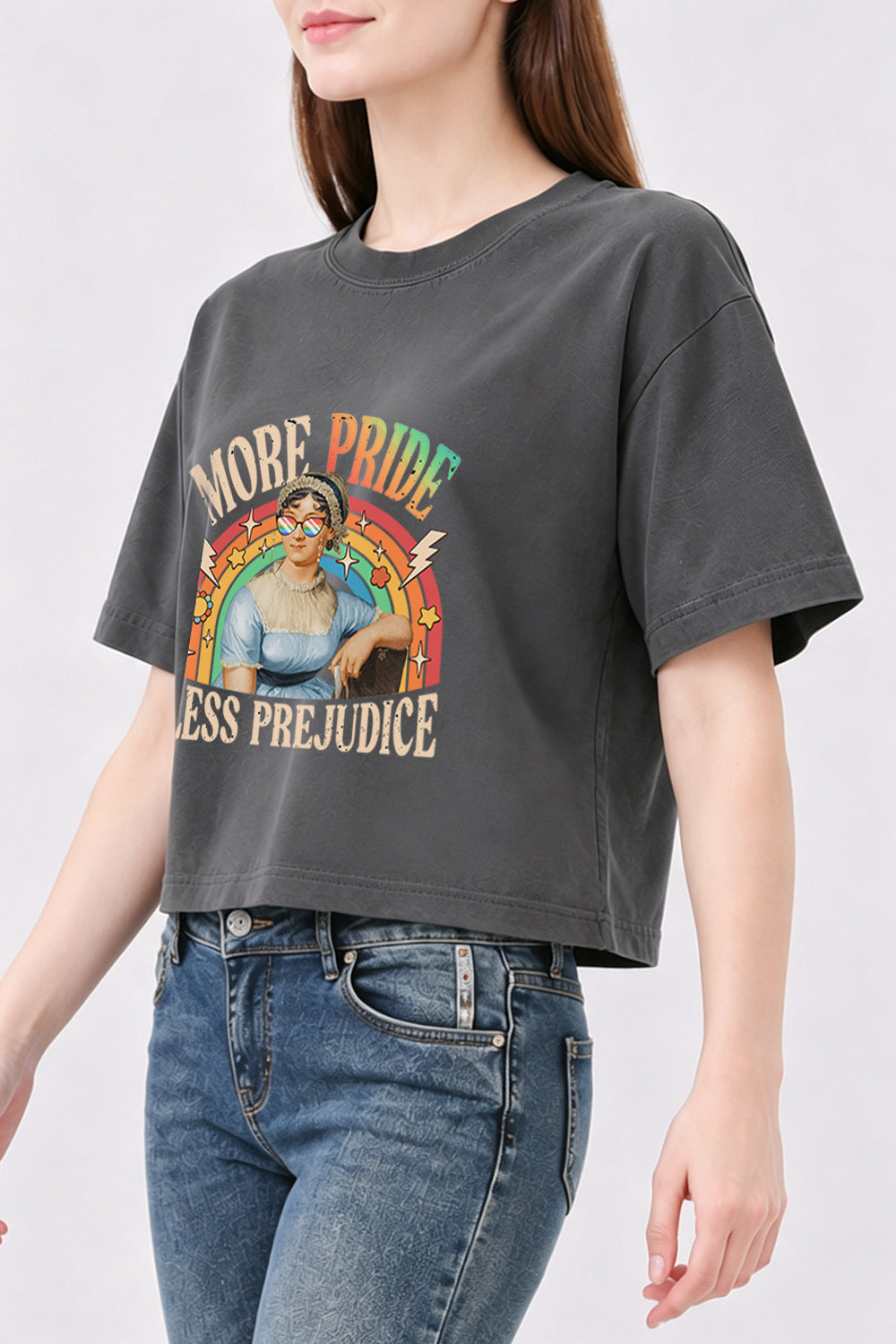 More pride less prejudice funny crop top