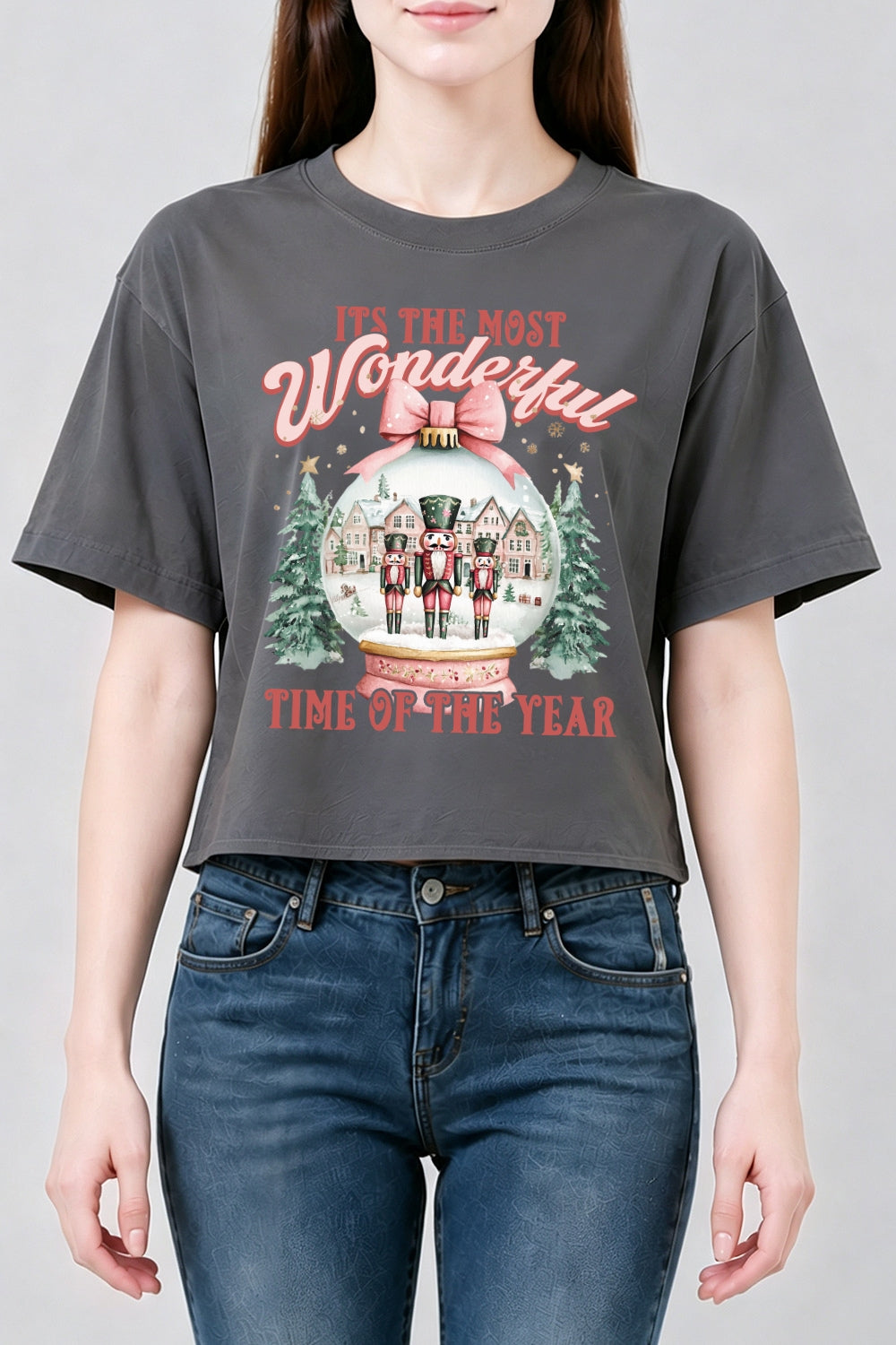 Most wonderful time christmas crop top