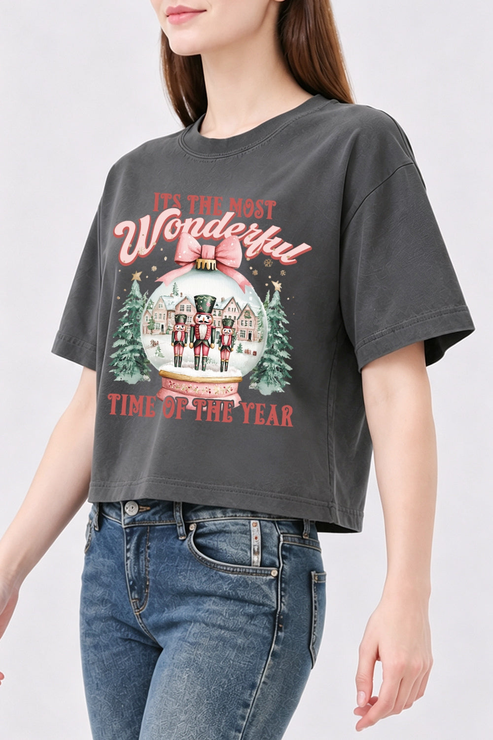 Most wonderful time christmas crop top