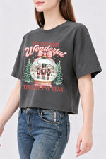 Most wonderful time christmas crop top