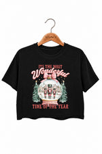 Most wonderful time christmas crop top