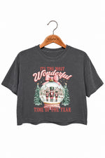 Most wonderful time christmas crop top