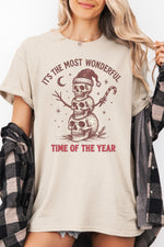 Most wonderful time christmas skull tee
