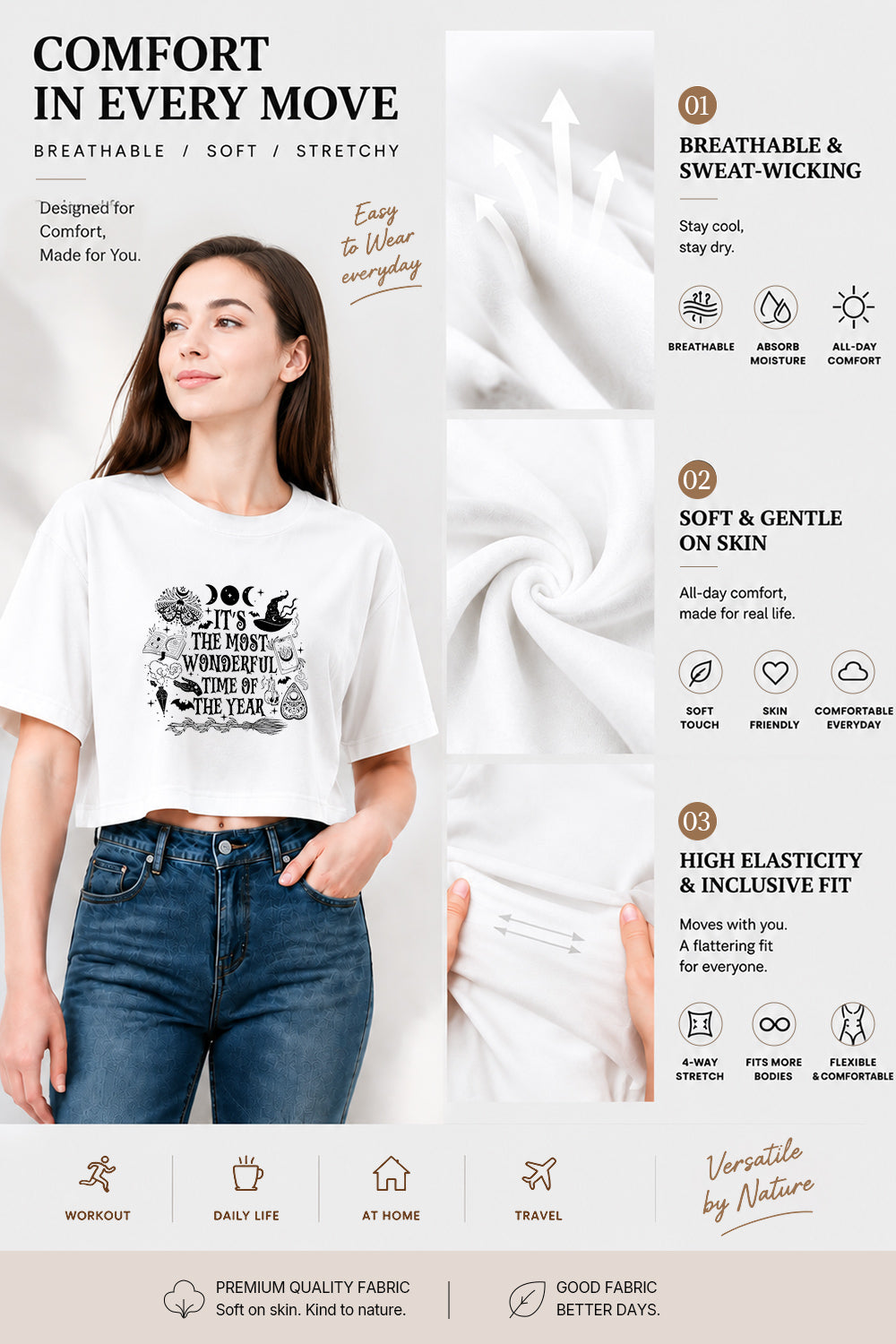 Most wonderful time halloween crop top