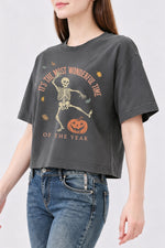 Most wonderful time skull crop top