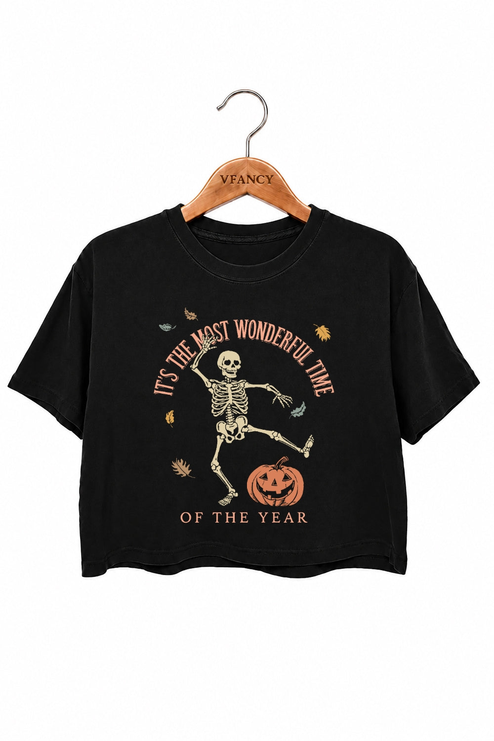 Most wonderful time skull crop top