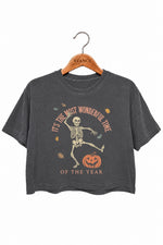 Most wonderful time skull crop top