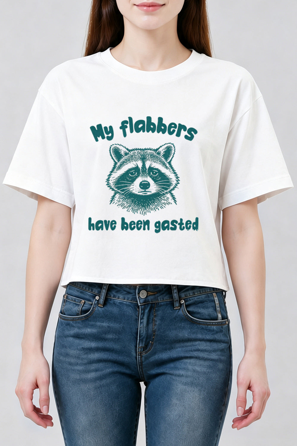 My flabbers have been gasted raccoon crop top