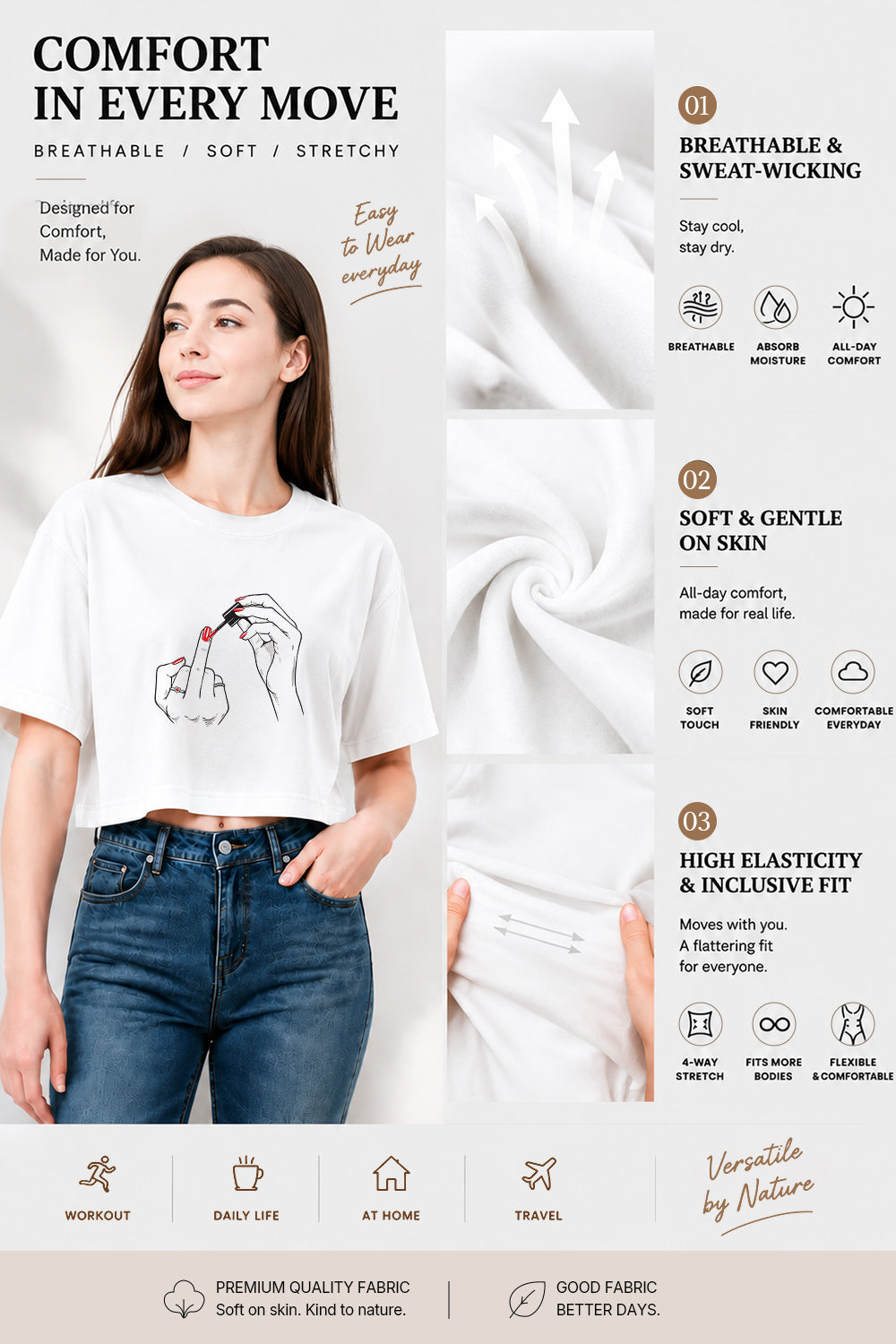 Nail polish with attitude crop top