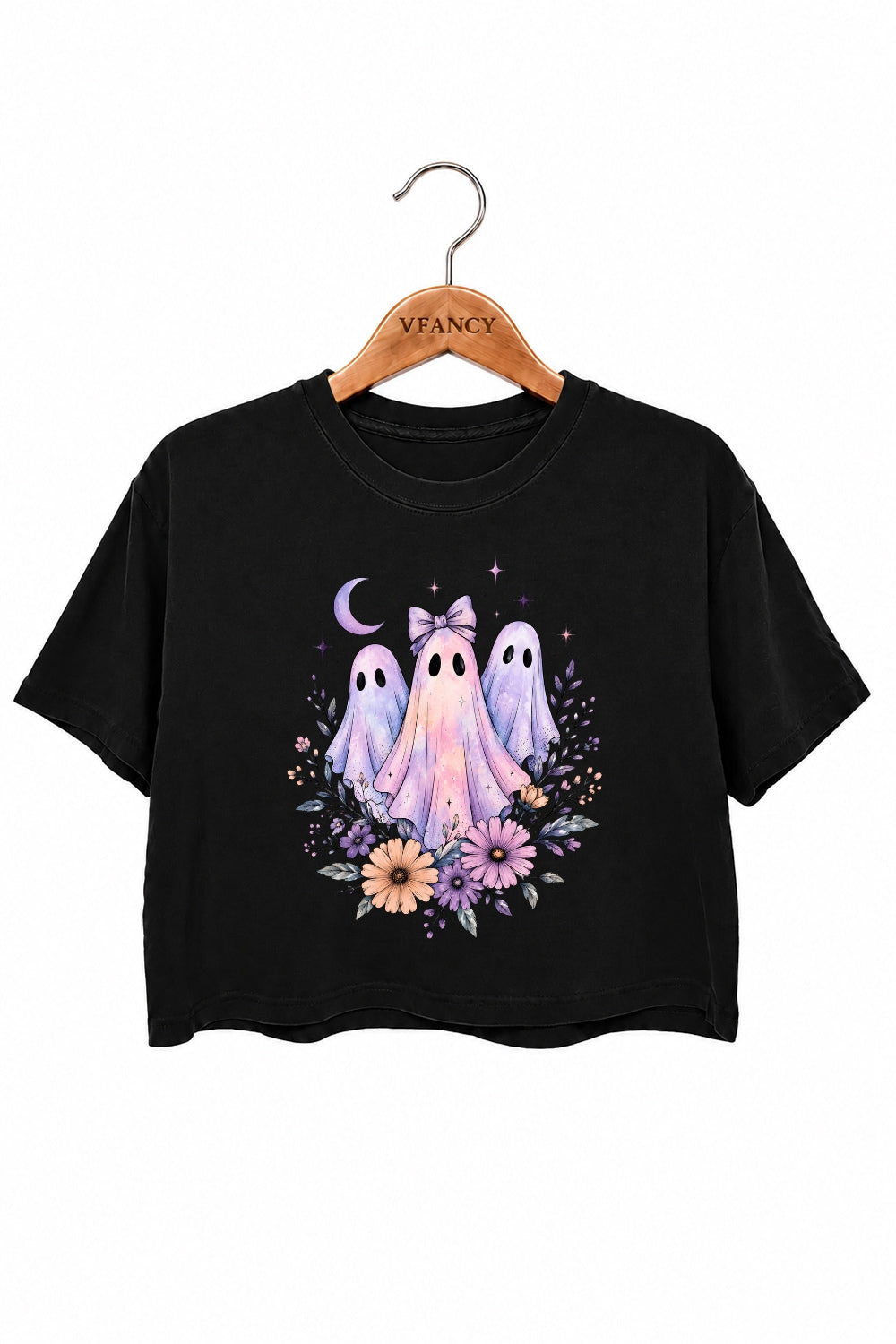 Neon ghost floral crop top