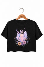 Neon ghost floral crop top