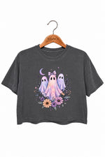 Neon ghost floral crop top