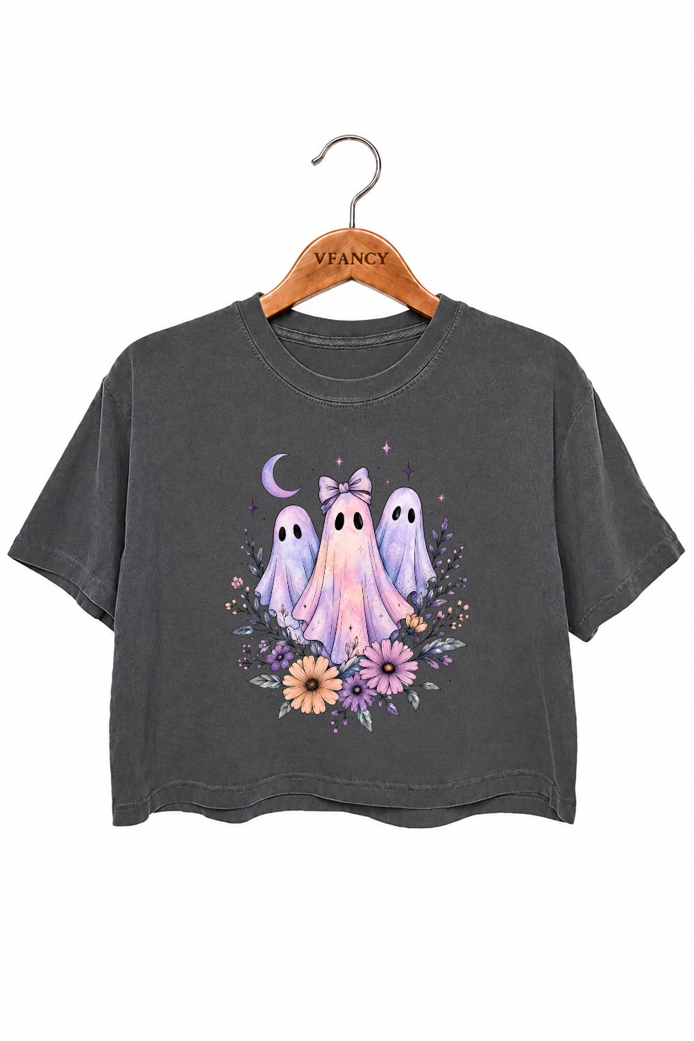 Neon ghost floral crop top