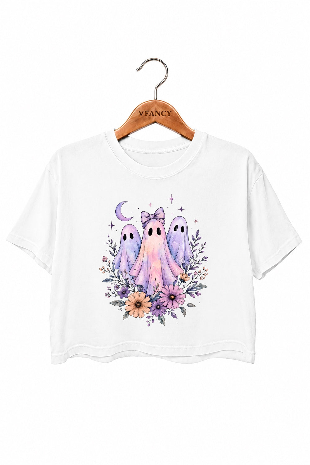 Neon ghost floral crop top
