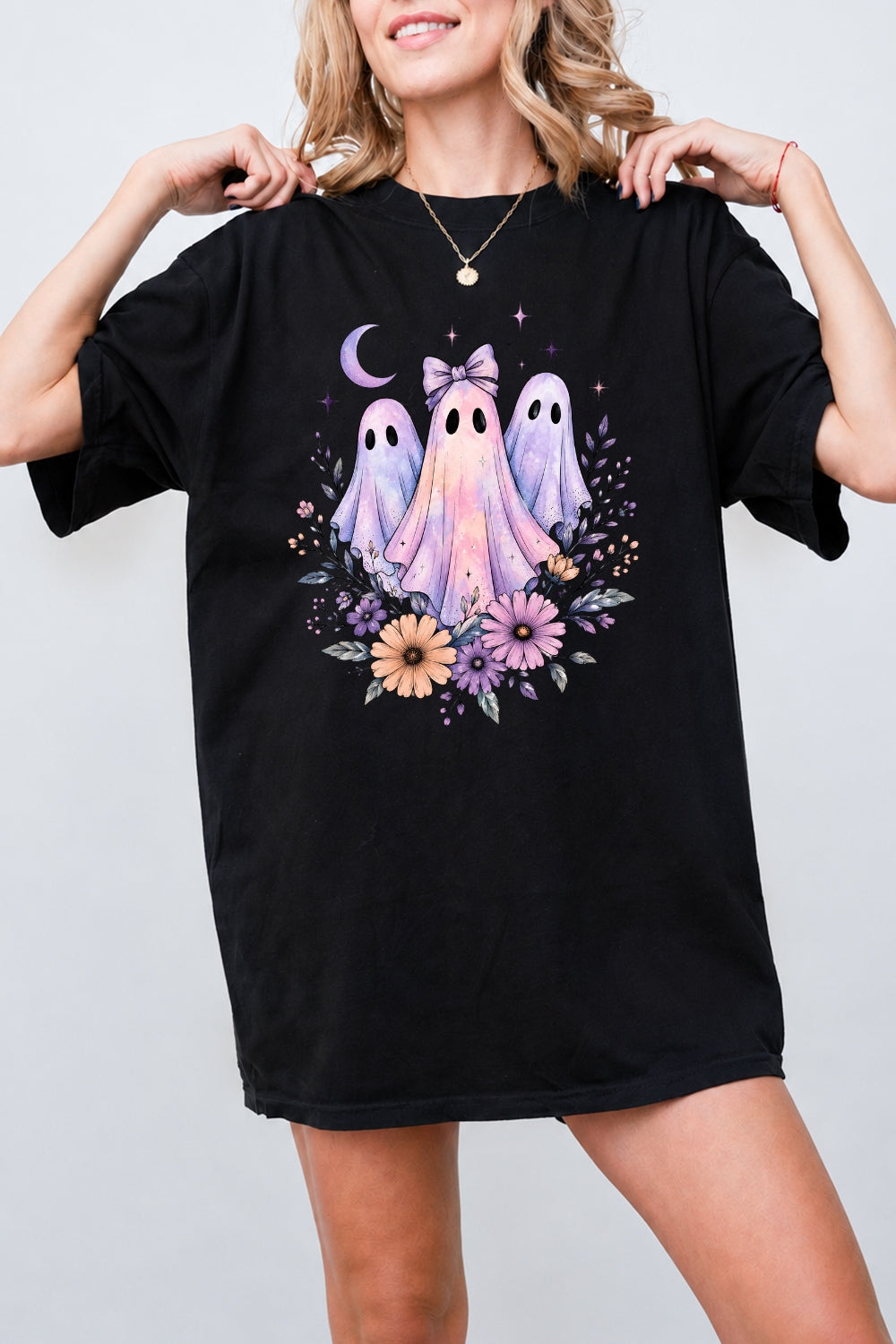Neon ghost floral tee