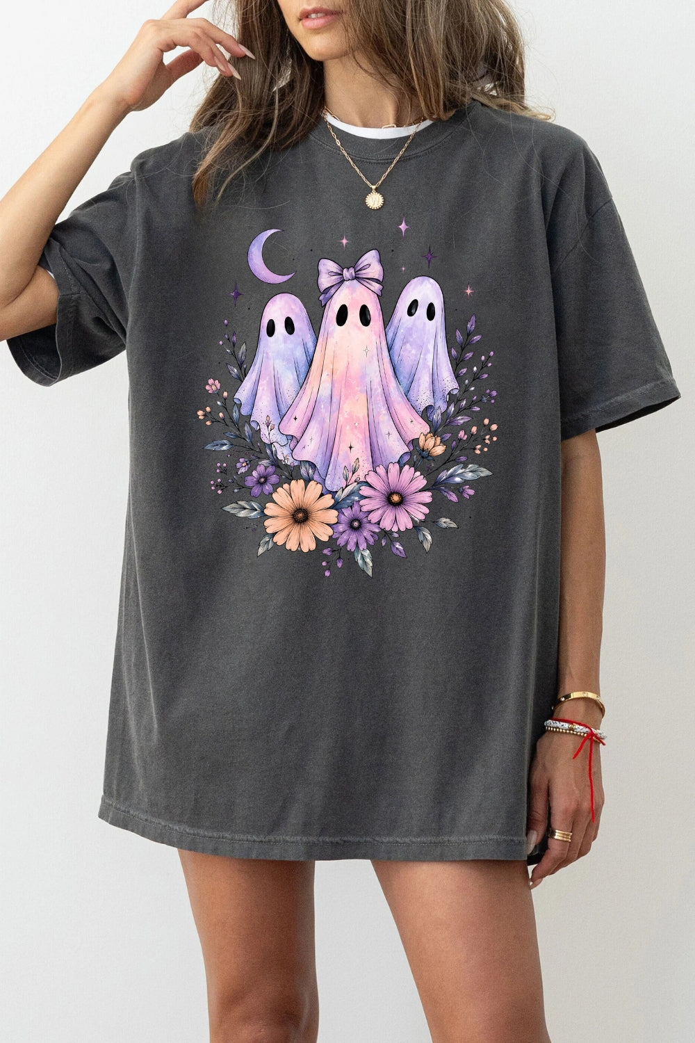 Neon ghost floral tee