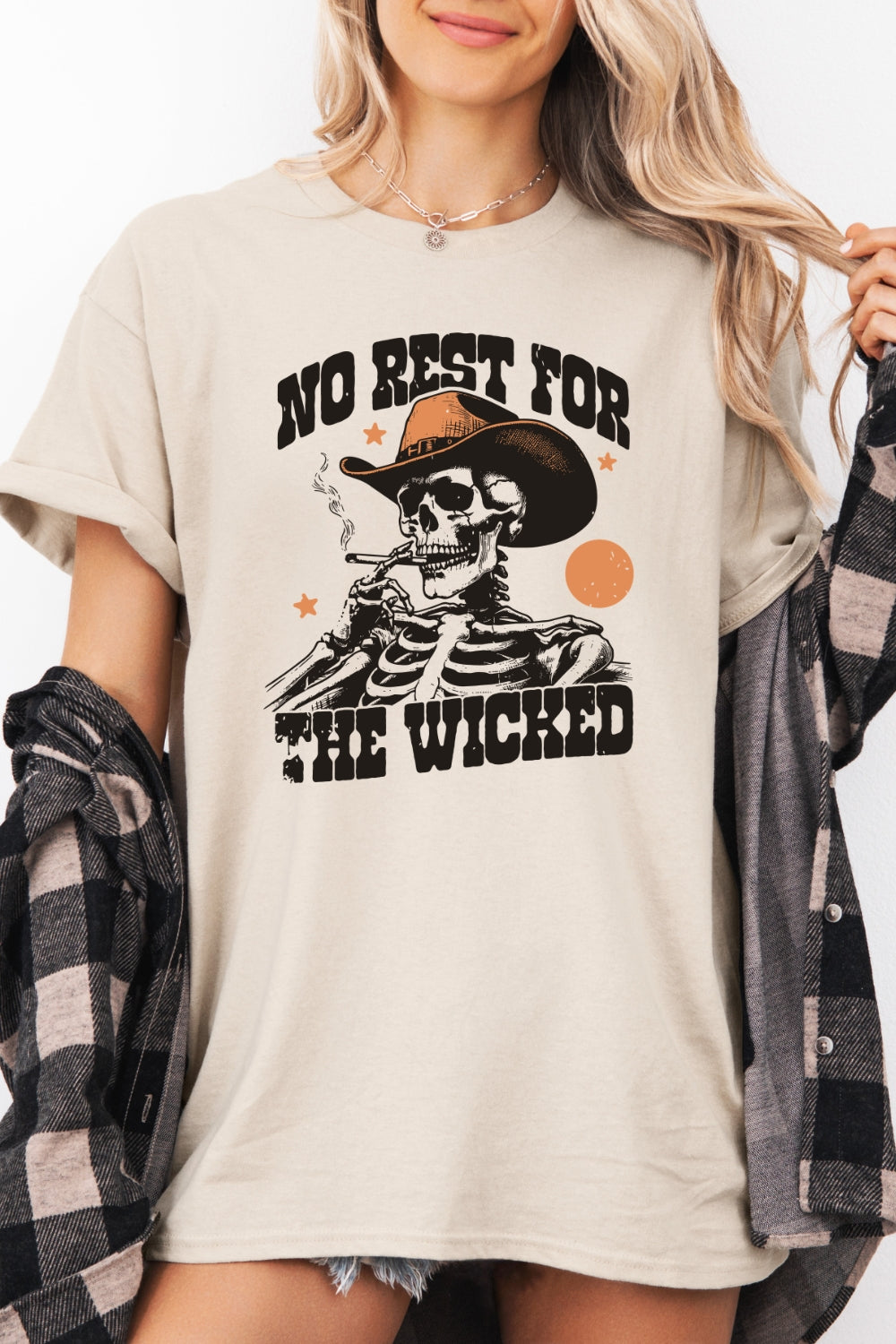 No rest for the wicked skull tee