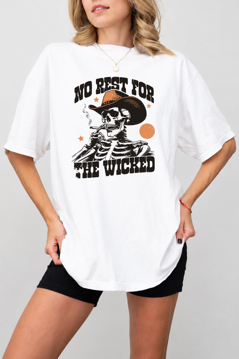 No rest for the wicked skull tee