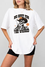 No rest for the wicked skull tee