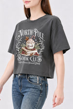 North pole book club crop top