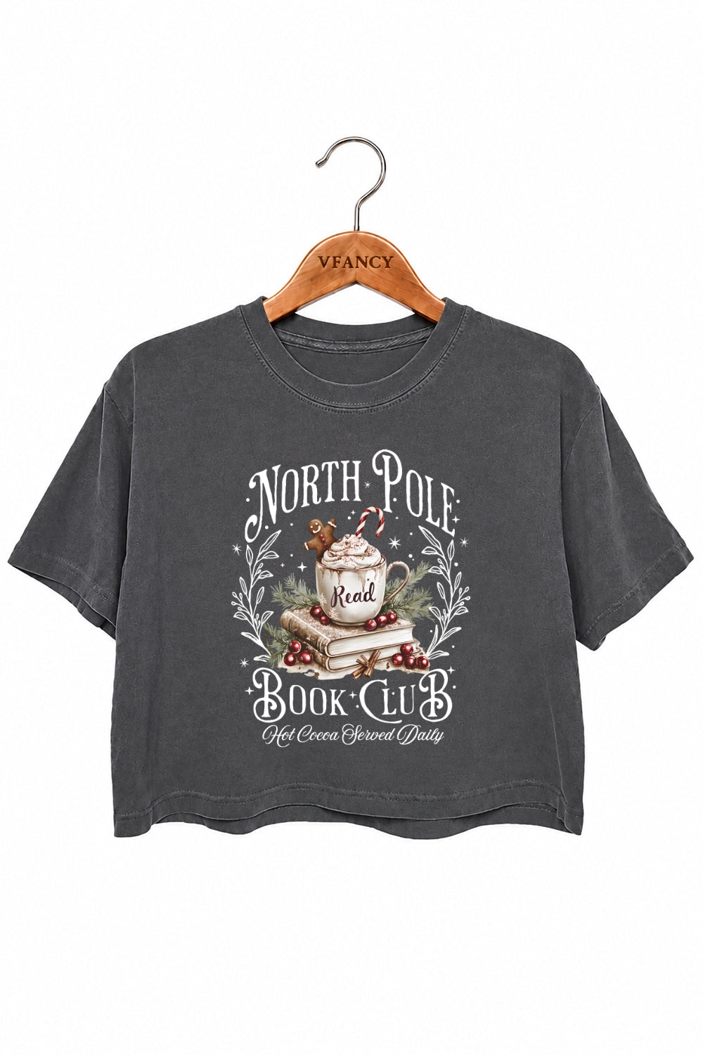 North pole book club crop top