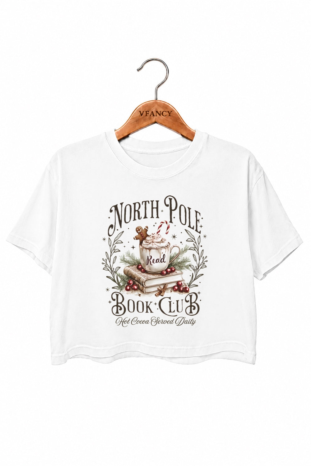 North pole book club crop top