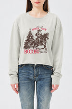 North pole rodeo christmas crop sweatshirt
